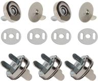 sbyure magnetic button clasps - set of 40 snaps for sewing, crafts, purses, bags, clothes - 18 mm fastener clasp knitting buttons - silver color logo