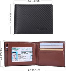 img 2 attached to 🔒 Ultimate Protection: NUMBER WU Leather Trifold Flipout Blocking Wallets, Card Cases & More