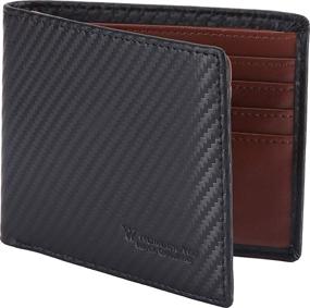 img 4 attached to 🔒 Ultimate Protection: NUMBER WU Leather Trifold Flipout Blocking Wallets, Card Cases & More