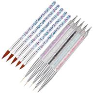 💅 5pcs acrylic nail brush set for nail design | uv gel painting, drawing, and manicure tools | includes 5pcs nail art liner brushes and dotting pen logo