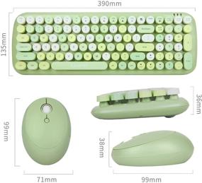 img 2 attached to SADES Wireless Keyboard Mouse Combo: Full Size Mini Cute Round Keycap, Ultra-Thin Sleek Design for Windows, Desktop, Notebook, Laptop - Candy Green