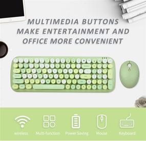 img 3 attached to SADES Wireless Keyboard Mouse Combo: Full Size Mini Cute Round Keycap, Ultra-Thin Sleek Design for Windows, Desktop, Notebook, Laptop - Candy Green