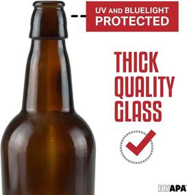 img 2 attached to 12-Pack of 16 oz Amber Glass Beer Bottles for Home Brewing with Flip Caps