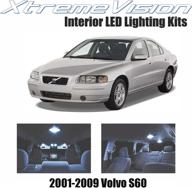 enhanced visibility interior led kit for volvo s60 2001-2009 (10 pieces) - cool white leds + easy installation tool logo