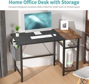 img 2 attached to 💻 Noblewell 47-Inch Computer Desk with Storage Shelves: Modern Industrial Home Office Workstation in Black