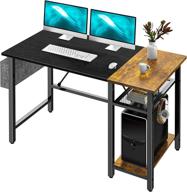 💻 noblewell 47-inch computer desk with storage shelves: modern industrial home office workstation in black логотип