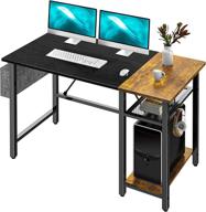 💻 noblewell 47-inch computer desk with storage shelves: modern industrial home office workstation in black logo