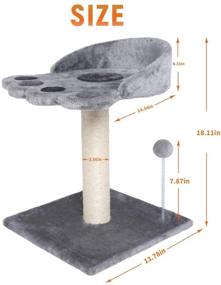 img 3 attached to 🐱 Baby Cat Scratching Post and Tree - Natural Sisal Tower with Carpeted Platform and Plush Ball - Cat Furniture designed for Kittens and Small Cats