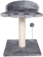 🐱 baby cat scratching post and tree - natural sisal tower with carpeted platform and plush ball - cat furniture designed for kittens and small cats logo