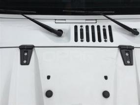 img 2 attached to 🔧 Набор чёрных накладок для петель капота Hooke Road для Jeep JK Wrangler & Unlimited 2007-2018 - 2 шт.