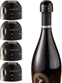 img 4 attached to 🍾 DERGUAM 4-Pack Champagne Stoppers - 100% Leakproof Corks for Fresh Champagne, Cava, Prosecco & Sparkling Wine - Champagne Saver Bottle Stoppers, Ideal for Preservation - Black