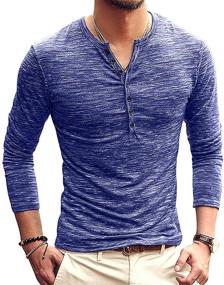 img 4 attached to 👕 MLANM Casual Henley Sleeve T Shirt: Comfortable and Stylish Men's Clothing and Shirts