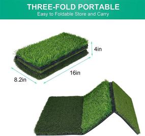 img 2 attached to 🏌️ NEWCARE Golf Hitting Mat: 3-in-1 Foldable Grass Mat for Enhanced Golf Practice and Training