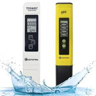 🌊 ketotek 3-in-1 digital tds-ec-temp water tester with ±2% accuracy for aquariums, hydroponics, and ro system - ph meter included with 0-14.00 range and 0.01 accuracy - ideal for testing tds and ph of water logo