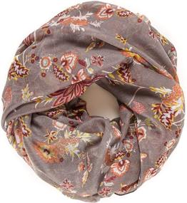 img 1 attached to 🌸 Infinity Scarfs for Women - Lightweight Floral Flower Fashion Wrap Shawl for Fall and Winter Season