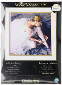 img 2 attached to 🩰 Комплект для вышивания Dimensions Gold Collection Beautiful Ballerina, 18 каунт белый аида, 14'' x 14'' - вышивайте с изяществом.