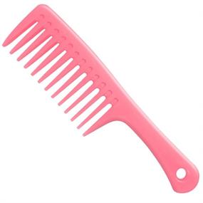 img 4 attached to Detangling Hair Brush - Wide Tooth Comb | Durable & Premium Large Combs for Curly, Long, Wet Hair (Pink)