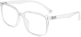 img 4 attached to CNLO Crystal Blue Light Blocking Glasses for Men/Women - Large Frame Computer Eyewear with UV Clear Lens to Prevent Eyestrain, Lightweight Eyeglasses