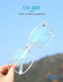 img 1 attached to CNLO Crystal Blue Light Blocking Glasses for Men/Women - Large Frame Computer Eyewear with UV Clear Lens to Prevent Eyestrain, Lightweight Eyeglasses