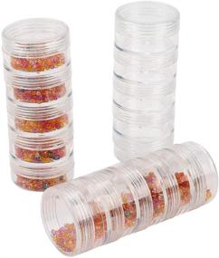 img 1 attached to 📦 TDOTM Bead Storage: 5 Layer Clear Plastic Cylinder Stackable Organizer Jars for Jewelry DIY Art Craft Nail Small Items - Set of 5PCS