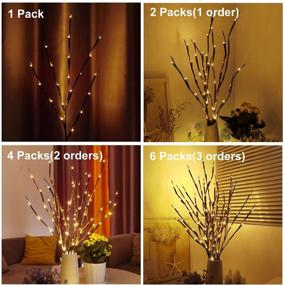 img 3 attached to 🌿 Enhance Your Home Decor with 2 Pack LED Willow Twig Lights – Battery Powered Decorative Light Strings in Warm White, 20 Inches