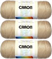 🧶 caron simply soft yarn solids (3-pack) bone - premium quality soft yarn for knitting and crocheting projects logo