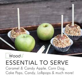 img 2 attached to 🍭 Caramel Candy Wooden Apple Skewers | 100pc Natural Bamboo Sticks for BBQ, Appetizer Fruit, Cocktail, Kabob, Chocolate Fountain, Grilling, Barbecue | Kitchen, Crafting, and Party | 5.5-inch Length x 3/16-inch Diameter