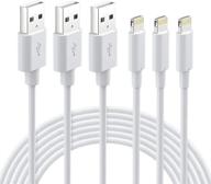 🔌 mfi certified lightning cable 3pack 6ft - fast iphone charger cord for iphone 13 12 mini pro max se 11 xs xr x - white logo