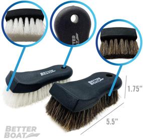 img 3 attached to Car Interior Upholstery Cleaning Brush Set with Horsehair Detailing Brush for Seats, Boat, Couch, Sofa, and Carpet
