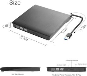 img 1 attached to 💿 USB 3.0 External DVD CD Drive: Portable, High-Speed Writer for Desktop/Laptop, Black