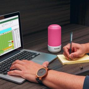 img 2 attached to Беспроводная колонка Pantone V5.0: громкое стереозвучание, встроенный микрофон | До 12 часов воспроизведения | Дальность до 50фт | Совместимость с Bluetooth [Сияющий розовый]