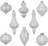 🎄 valery madelyn 8ct frozen winter silver and white glass christmas ball ornaments: sparkling xmas decor for a festive tree логотип