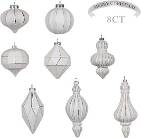 img 3 attached to 🎄 Valery Madelyn 8ct Frozen Winter Silver and White Glass Christmas Ball Ornaments: Sparkling Xmas Decor for a Festive Tree