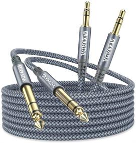 img 4 attached to 🎧 AkoaDa 6.6ft Stereo Audio Cable 1/4 to 1/8 (2 Pack), 6.35mm Male to 3.5mm Male TRS Bidirectional Audio Cable Jack for Guitar, iPad, Laptop, Home Theater, Amplifiers-Grey