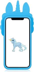 img 3 attached to 🦄 JoyLeop Голубой чехол с быстрым песком для iPhone 11 Pro Max, животное, блестящий 3D-картонный кременький милый чехол Kawaii для уникальных девочек, мальчиков и женщин, смешной дизайн персонажа для iPhone 11 Pro Max 6,5 дюймов