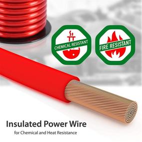 img 1 attached to 🔴 Pyramid RPR425: Clear Red 4-Gauge Power Wire - 25 Feet Oxygen-Free Copper Cable with Translucent Matte Insulator, Chemical and Heat-Resistant