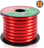 🔴 pyramid rpr425: clear red 4-gauge power wire - 25 feet oxygen-free copper cable with translucent matte insulator, chemical and heat-resistant logo