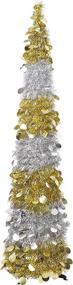 img 4 attached to 🌲 Macting 5ft Pop Up Tinsel Christmas Tree: Easy-Assembly Coastal Trees with Foil Sequins - Ideal for Indoor and Outdoor Holiday Xmas Decorations