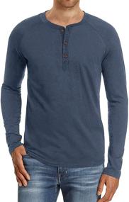 img 4 attached to 👕 Makkrom Men's Clothing - Sleeve Henley T-Shirts with Placket