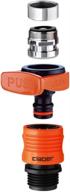 🚰 convenient claber 8587 quick-fit tap connector set: indoor faucet adapter for easy use – black/orange, pack of 1 logo