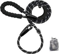 🐾 6ft slip lead dog leash - durable slip rope leash with anti-choking buckle, two padded-handles, reflective training leash for large and medium dogs logo