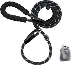 img 4 attached to 🐾 6FT Slip Lead Dog Leash - Durable Slip Rope Leash with Anti-Choking Buckle, Two Padded-Handles, Reflective Training Leash for Large and Medium Dogs