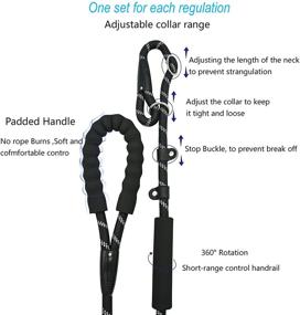 img 2 attached to 🐾 6FT Slip Lead Dog Leash - Durable Slip Rope Leash with Anti-Choking Buckle, Two Padded-Handles, Reflective Training Leash for Large and Medium Dogs