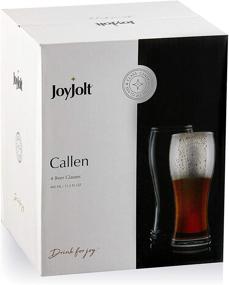 img 1 attached to 🍺 JoyJolt Callen Beer Glasses Set of 4: Pint, Craft Beer, Pilsner & IPA Glass. 15.5oz Capacity. Classic Glassware for Men.