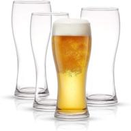 🍺 joyjolt callen beer glasses set of 4: pint, craft beer, pilsner & ipa glass. 15.5oz capacity. classic glassware for men. logo