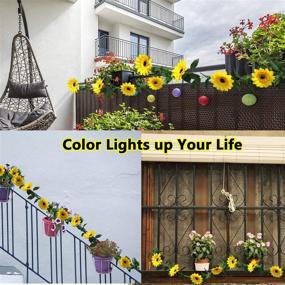 img 3 attached to Sunflower Lights Garland Decor, 7.2 ft 30 LED Fairy String Lights for Indoor Outdoor, with 8 Artificial Sunflowers, Waterproof Starry Lights for Garden, Home, Spring Wedding, Party, Women's Bedroom - Battery Operated