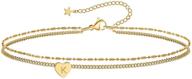 💎 gold plated 14k ankle bracelets for women teen girls - summer beach accessories with heart initial, cute letter chains anklet jewelry gifts for wife, girlfriend, daughter, bff logo