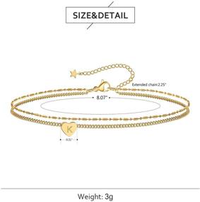 img 1 attached to 💎 Gold Plated 14K Ankle Bracelets for Women Teen Girls - Summer Beach Accessories with Heart Initial, Cute Letter Chains Anklet Jewelry Gifts for Wife, Girlfriend, Daughter, BFF
