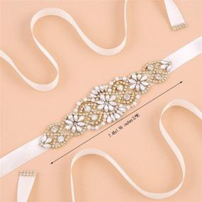 img 3 attached to 💎 Exquisite Crystal Wedding Rhinestone Sash: Handmade Silver Organza Women's Accessories