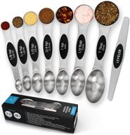 🥄 zulay 8 piece set of premium stainless steel magnetic measuring spoons with convenient leveler - easy attach and detach, double-sided design fits spice jars, ideal for measuring liquid & dry ingredients logo